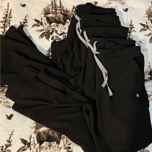Black Large Tall Figs Yola Skinny Scrub Pants